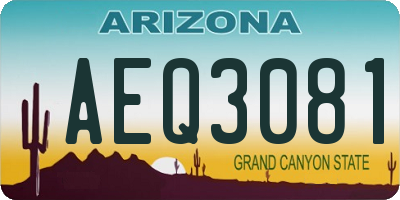 AZ license plate AEQ3081