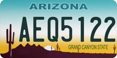 AZ license plate AEQ5122