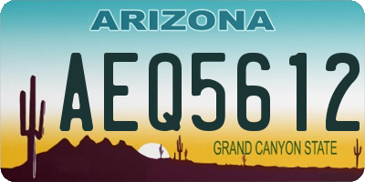 AZ license plate AEQ5612