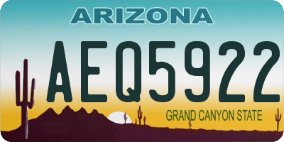 AZ license plate AEQ5922