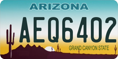 AZ license plate AEQ6402