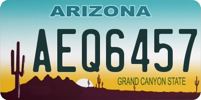 AZ license plate AEQ6457