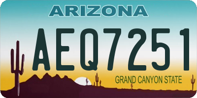 AZ license plate AEQ7251