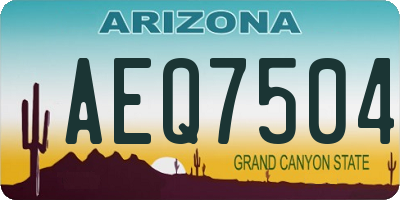 AZ license plate AEQ7504