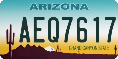 AZ license plate AEQ7617