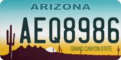 AZ license plate AEQ8986