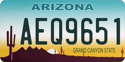 AZ license plate AEQ9651