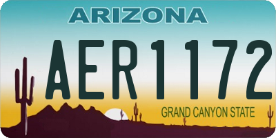 AZ license plate AER1172