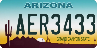 AZ license plate AER3433