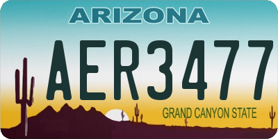 AZ license plate AER3477