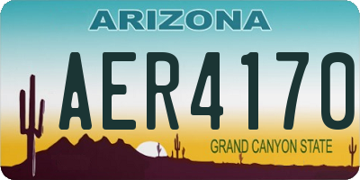AZ license plate AER4170