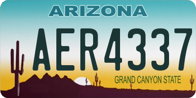 AZ license plate AER4337