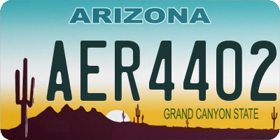 AZ license plate AER4402