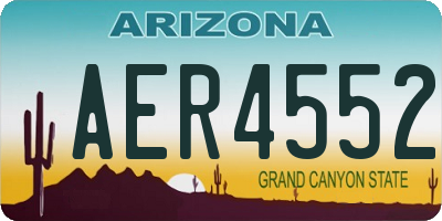 AZ license plate AER4552