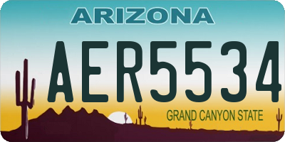 AZ license plate AER5534