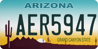 AZ license plate AER5947
