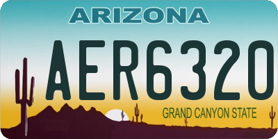 AZ license plate AER6320