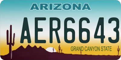 AZ license plate AER6643