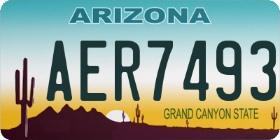 AZ license plate AER7493