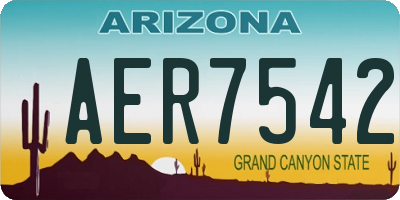 AZ license plate AER7542