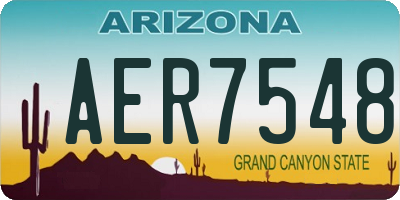 AZ license plate AER7548
