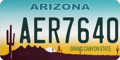 AZ license plate AER7640