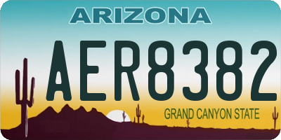 AZ license plate AER8382