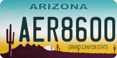 AZ license plate AER8600