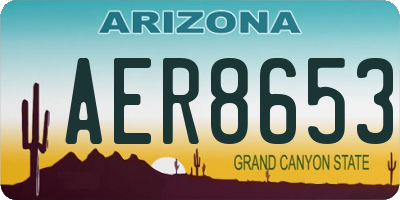 AZ license plate AER8653