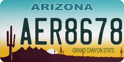 AZ license plate AER8678