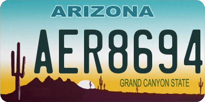 AZ license plate AER8694