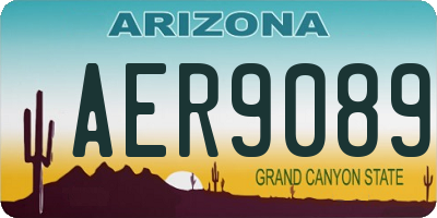AZ license plate AER9089
