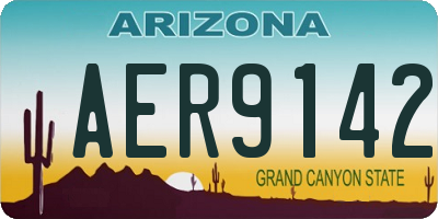 AZ license plate AER9142