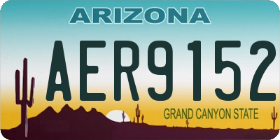 AZ license plate AER9152