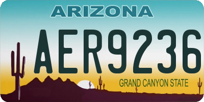 AZ license plate AER9236