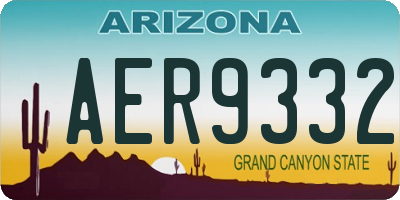 AZ license plate AER9332