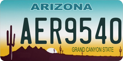 AZ license plate AER9540