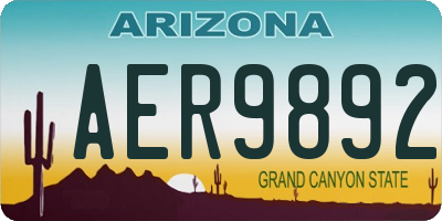 AZ license plate AER9892