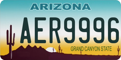 AZ license plate AER9996