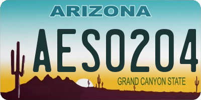 AZ license plate AES0204