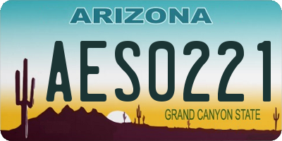 AZ license plate AES0221