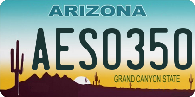 AZ license plate AES0350