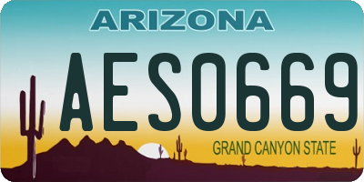 AZ license plate AES0669