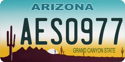 AZ license plate AES0977