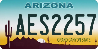 AZ license plate AES2257