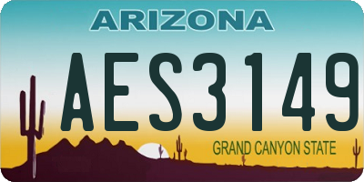 AZ license plate AES3149