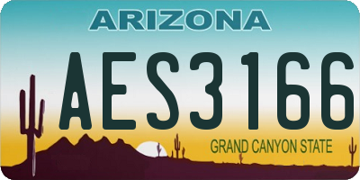 AZ license plate AES3166