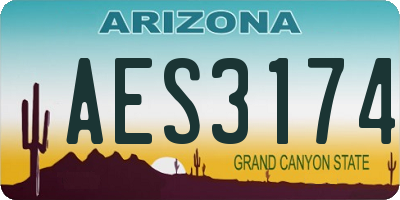 AZ license plate AES3174