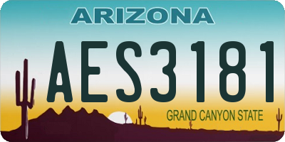 AZ license plate AES3181