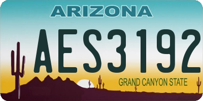 AZ license plate AES3192